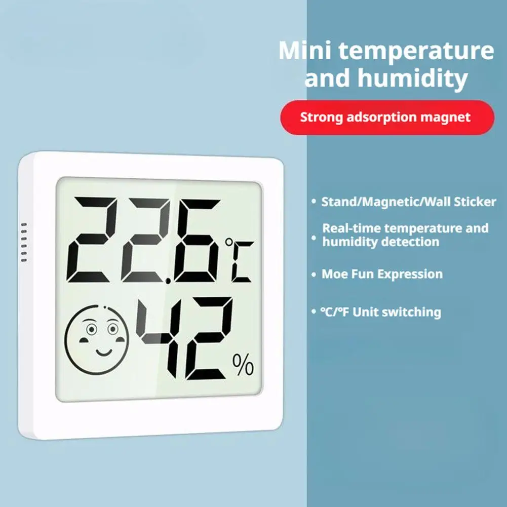 جهاز قياس الحرارة الرقمي LCD صغير، جهاز قياس درجة حرارة الغرفة الداخلية، جهاز قياس الرطوبة، محطة الطقس