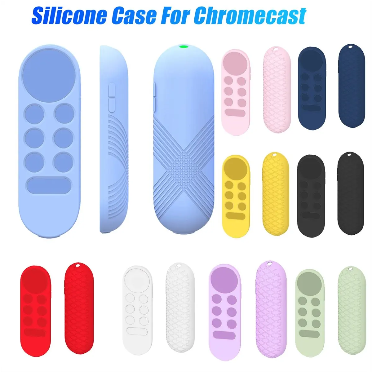 (A23G) Soft Silicone Case for Google Chromecast Remote Control Protective Cover Shell for Google TV 2020 Voice Remote Control B view 6
