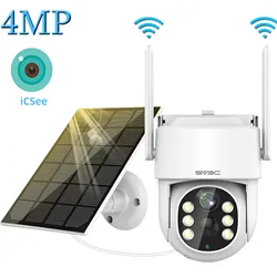 Icsee Solar Draadloze Camera Wifi Outdoor 4mp Surveillance Ip Cctv Met Batterij En Zonnepaneel 360 Ptz Beveiliging