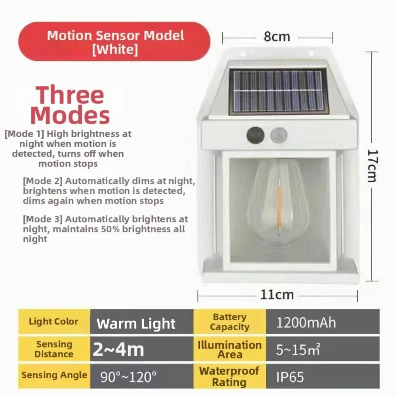 ZUNYI | Solar Motion Sensor Waterproof Wall Light