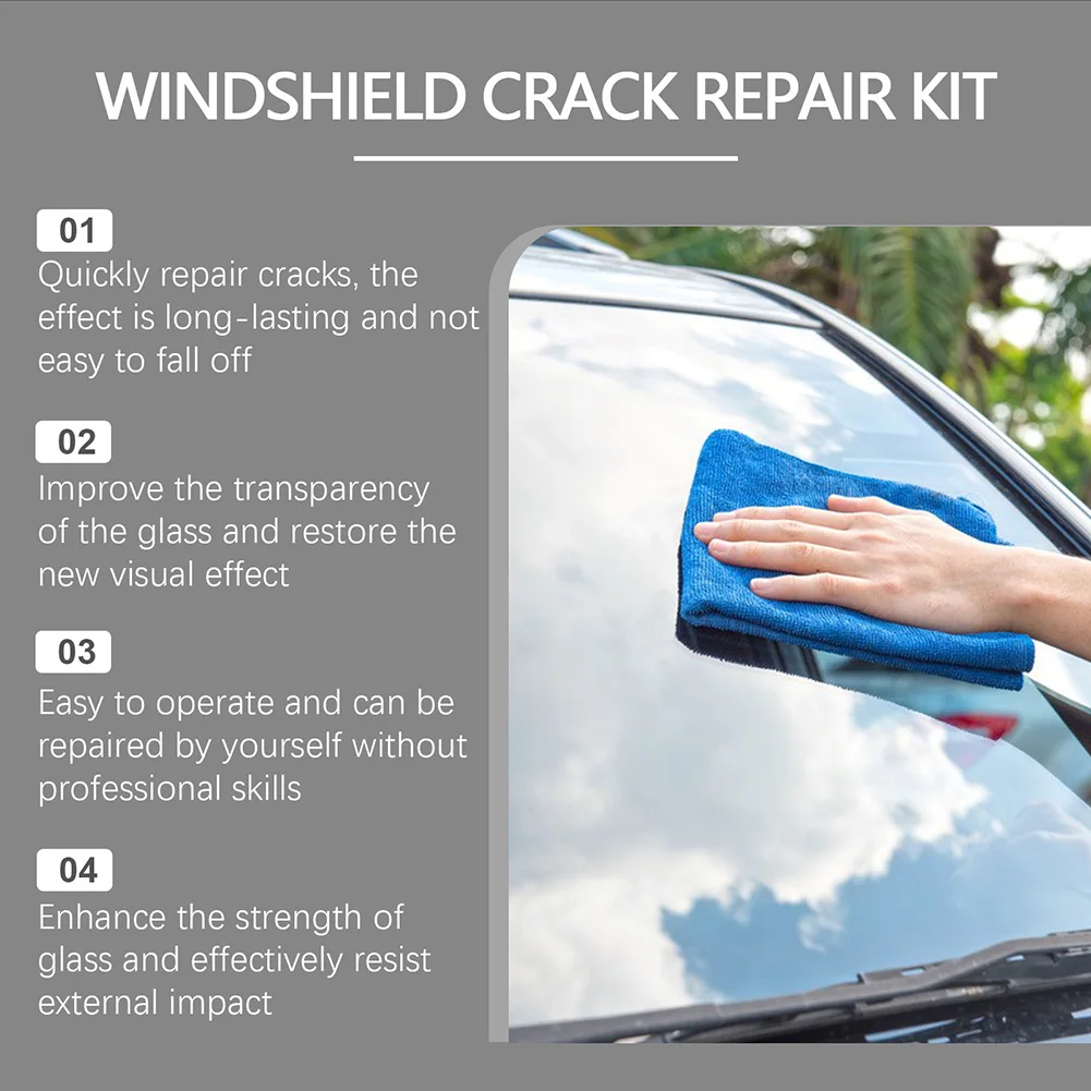 Automotive Windscreen Tool Black Car Glass Repair Advanced Resin Formula Cost-Effective Solution Car Maintenance