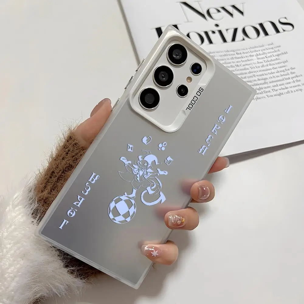 حافظة لهاتف سامسونج جالاكسي S25 Edge S24 S23 S22 S21 S20 Ultra Funda غطاء فضي من السيليكون