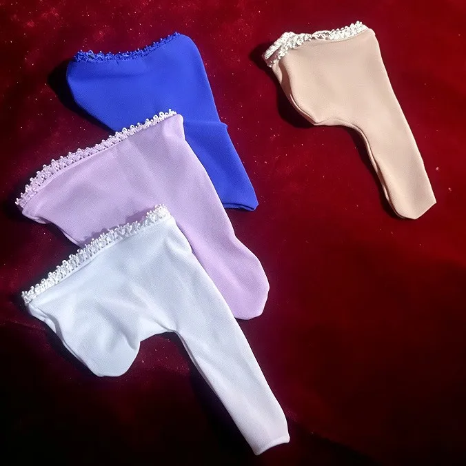 Ultra-Thin 5D Shiny Lace Edge Sheath Smooth Silky Men's Socks Pocket Breathable Open Closed Crotch Pouch Hosiery Underwear