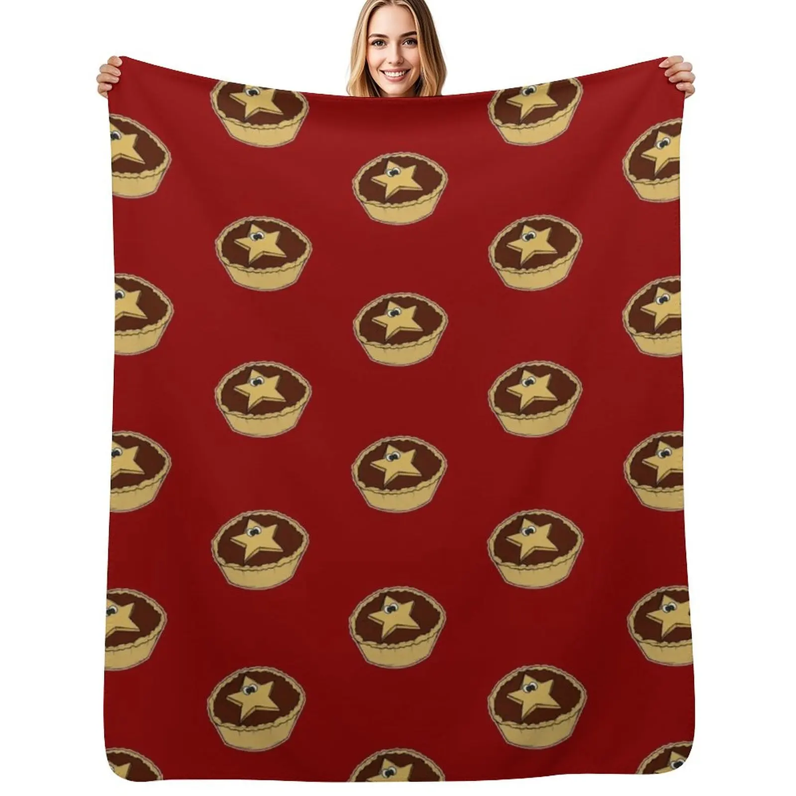 

Mince Pies Funny Christmas Pattern Throw Blanket Vintage For Sofa Thin For Decorative Sofa Blankets