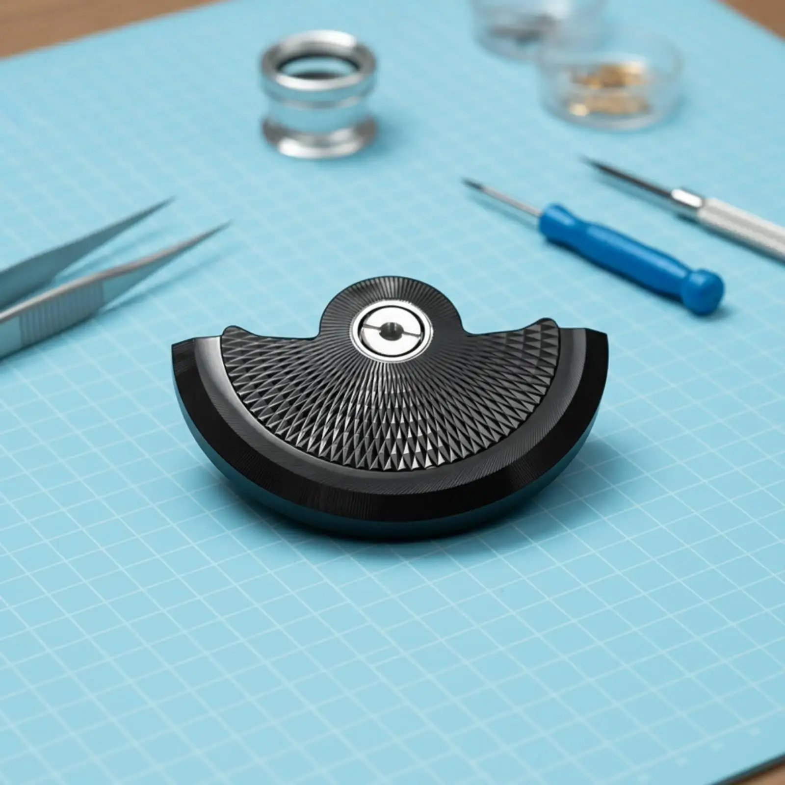 Automatic Watch Rotor Decorative Watch Rotor Guilloché-Pattern Component for Watchmakers, Hobbyists