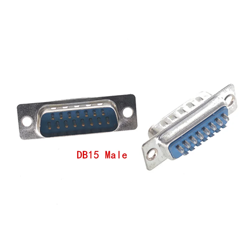5PCS DB15 Blue Welded Connector RS232 Serial Port Socket 15PIN Male/Female D-SUB Adapter for Electronic Components Market