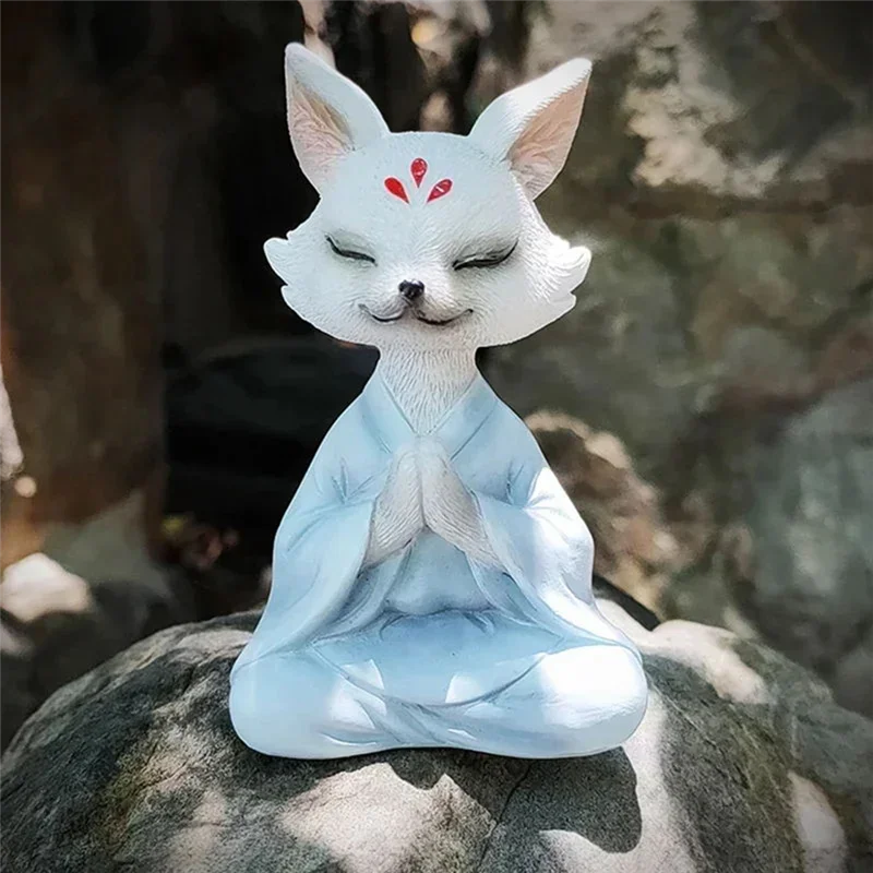 

CHCH Nine-Tailed Figurines Aesthetic Room Bedroom Garden Figurines And Miniatures Simple Cute Home Decor Crafts