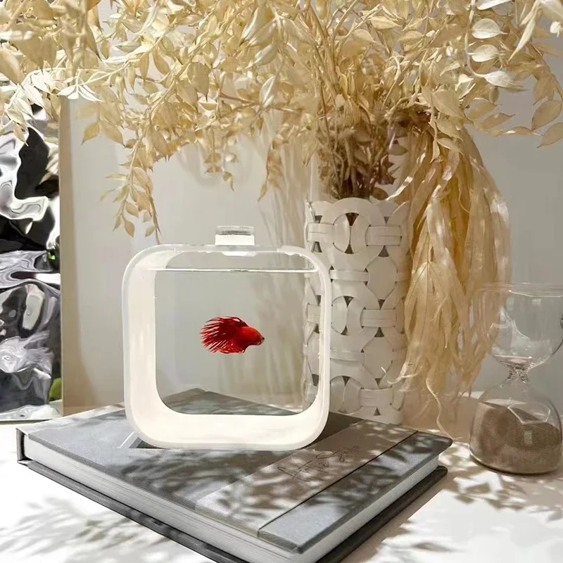 Italian Style Cute Mini Aquariums Simplicity Offices Originality Designer Aquarium Living Room Ornament Pet Products Pecera HBHD