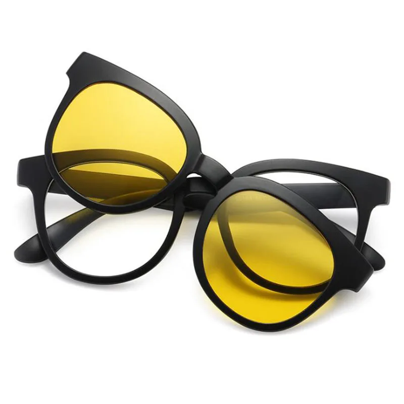 9010 Magnet Clip Oval Frame Myopia Glasses 0 -0.5 -1.0 -2.0 To -6.0 And Hyperopia Sunglasses +0.5 +1.0 +2.0 To +6