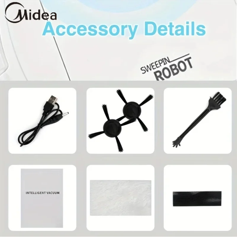 Midea 3-in-1 Smart Sweep Robot 4000pa Suction Power Fully Automatic Home Cleaning Machine USB Charge Smart Vacuum Cleaner New