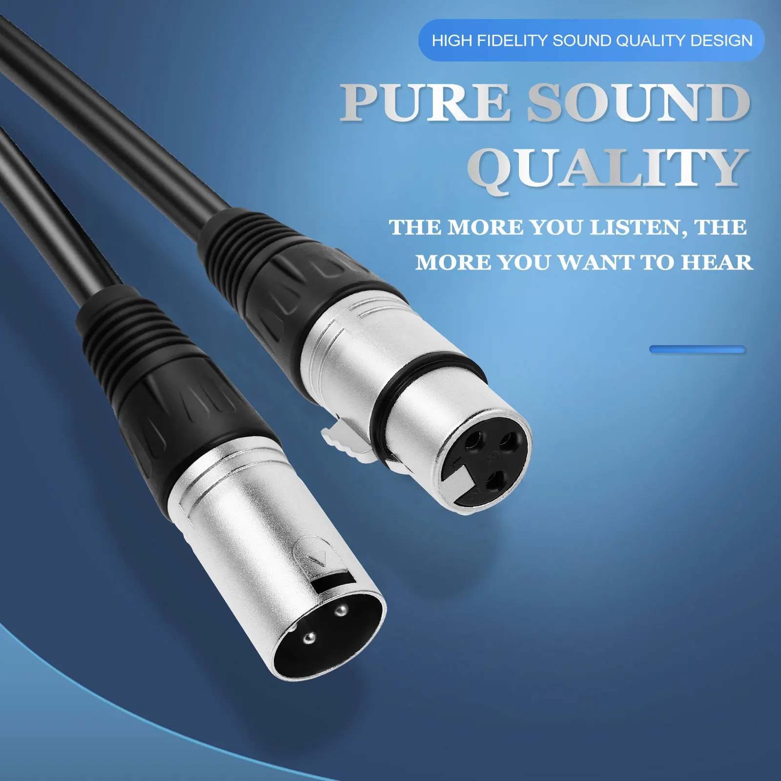

XLR Connectors Male Female Zinc Alloy Plug Wiring Head Audio Video Cable Microphones Recording Equipment Durable