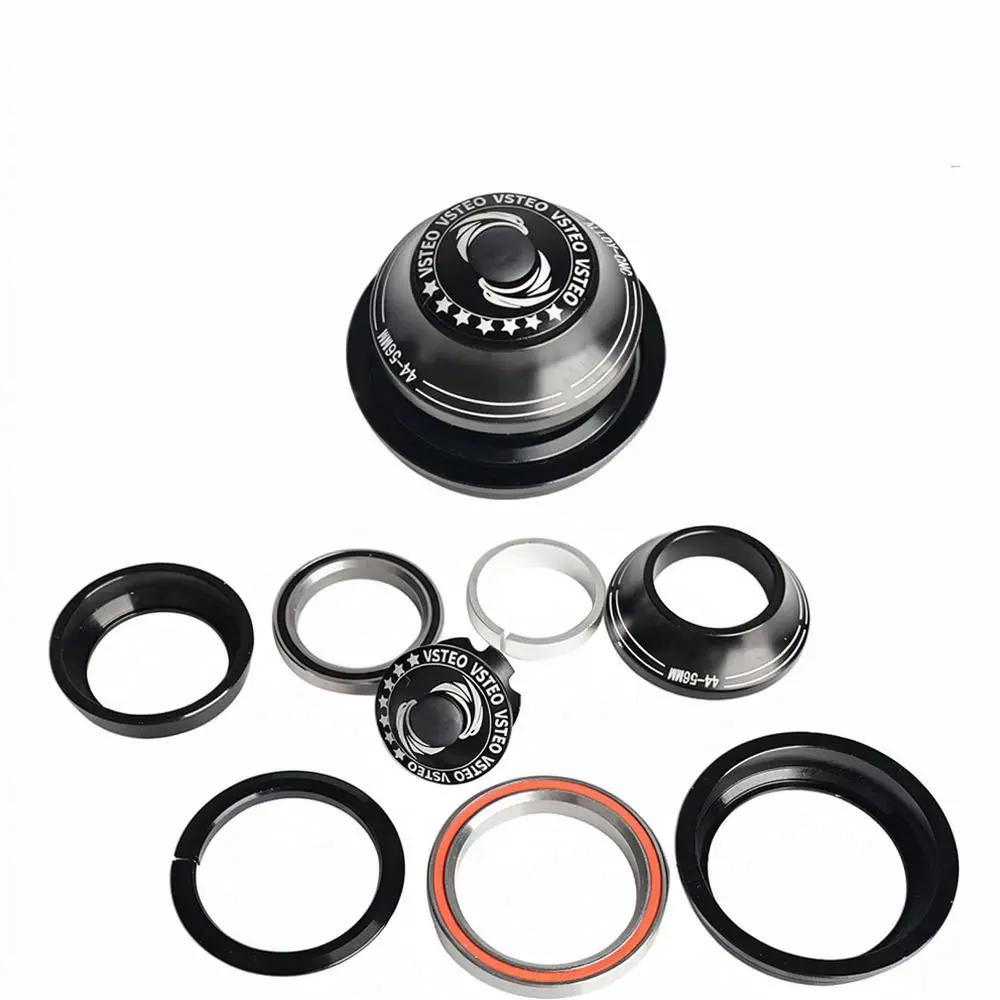 For For VSTEO MTB Road Bike Headset 42 52mm 44 55 56mm Steering Bearing Assembly Tapered Straight Fork Bicycle Frame Accessory