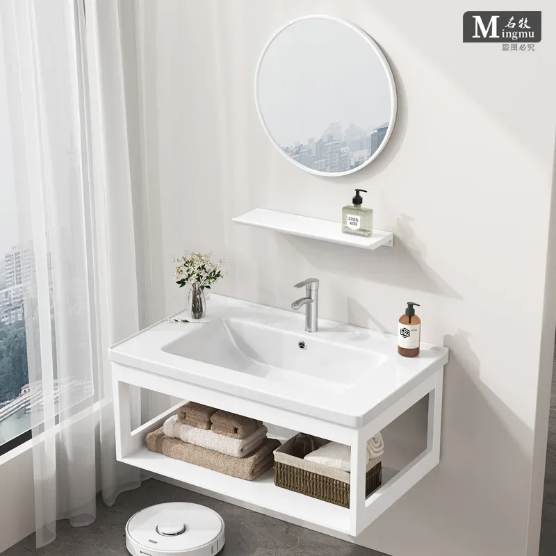 Small apartment wall-mounted wash basin combined bathroom wash ceramic integrated = simple household wash =