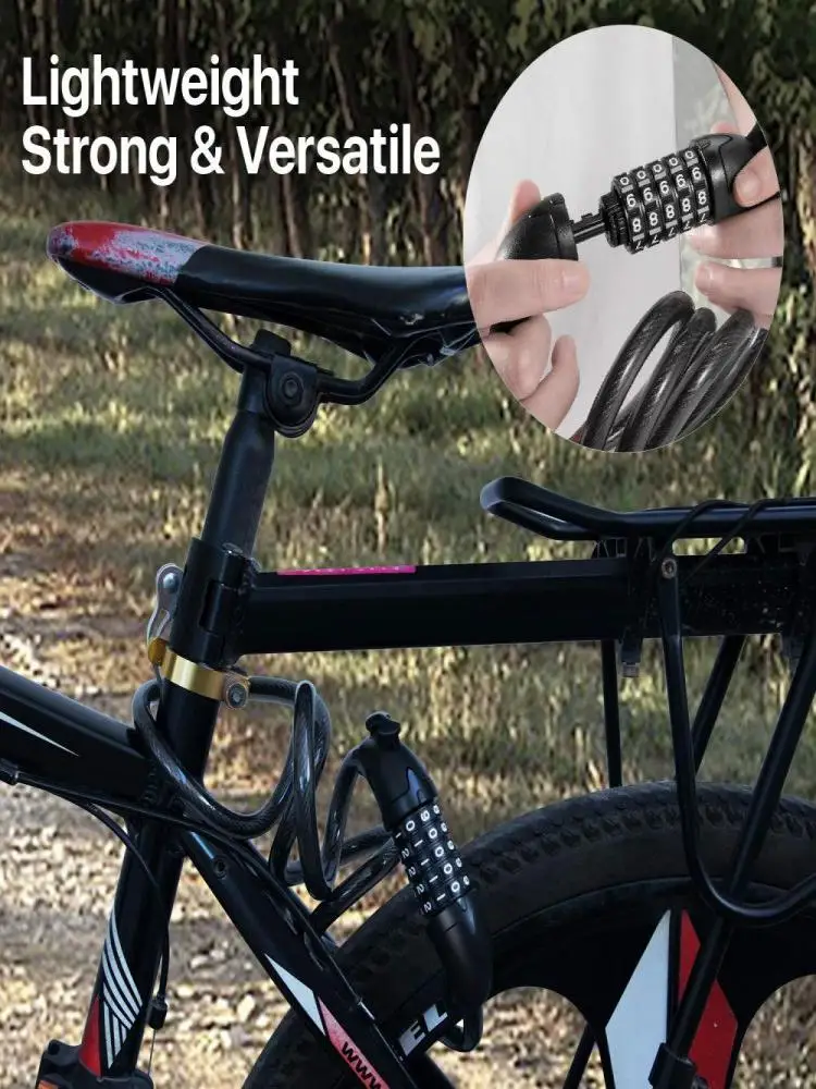 AliExpress DOMEN Bicycle Lock Anti-theft 5 Digit Password Lock Bike Portable Security Steel Chain Lock Motorcycle Waterproof Ring Lock