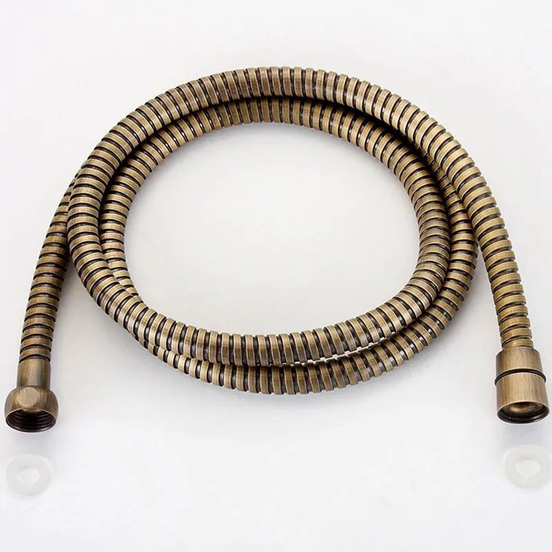 Antique Brass Stainless Steel Flexible Shower Hose Long Bathroom Shower Water Hose Extension Plumbing Pipe Pulling Tube