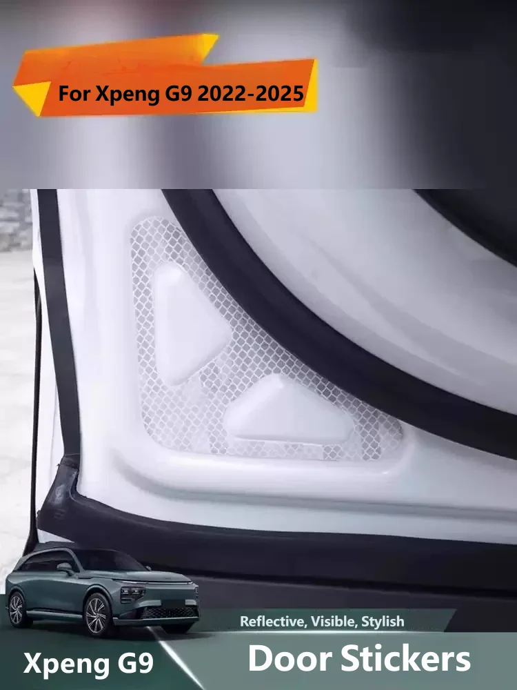For Xpeng G9 2022-2025 Door Reflective Warning Strip Car Sticker Decal Night Light Decorative Exterior Accessories Custom Fit
