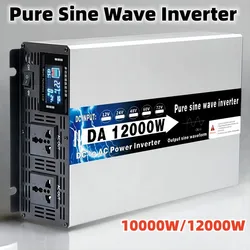 Pure Sine Wave Inverter 12V/24V/48V/60V/72V To AC 110V 220V 12000/10000/8000W Voltage Transformer Power Converter Solar Inverter