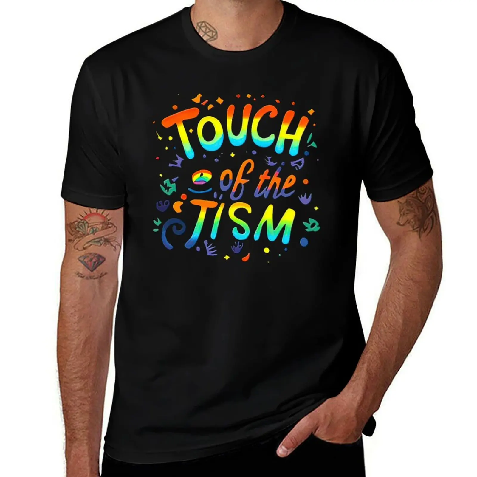 Touch Of The Tism Autism Audhd Pride T-Shirt Basic Solid Color Short Sleeve T-Shirt