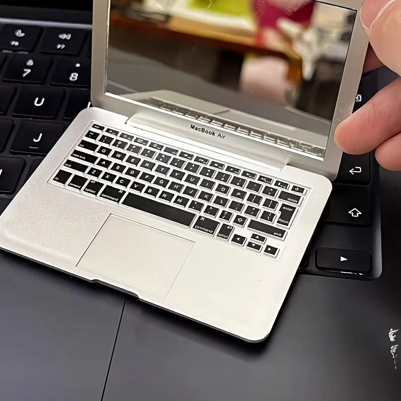 1 x Mini-Laptop-förmiger Klappspiegel für Reisen und Make-up, Klappspiegel Mini, tragbarer Spiegel ﻿