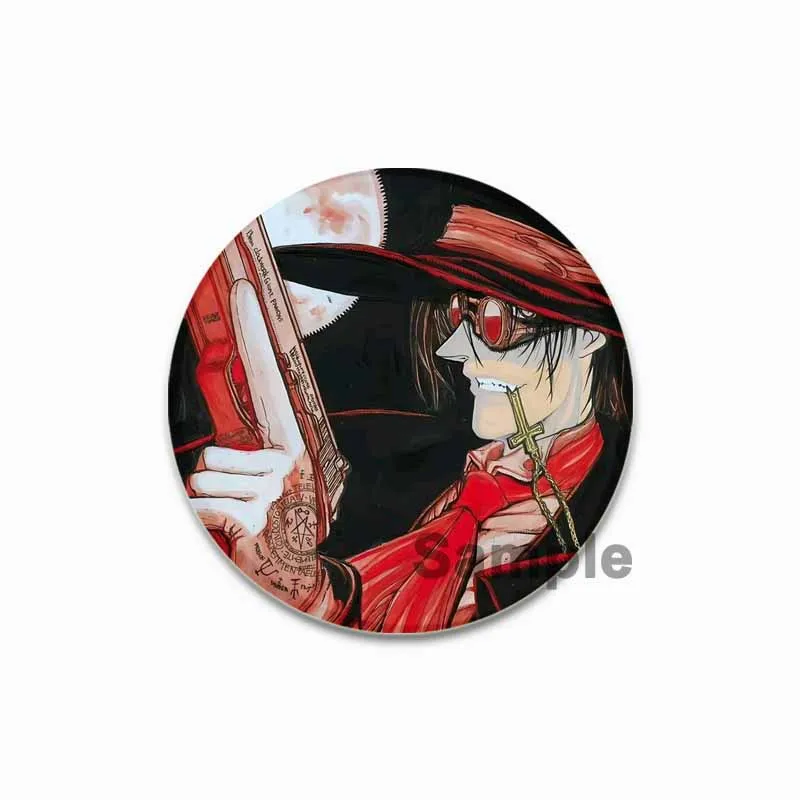 HELLSING(ヘルシング)　バッジ　当時物　アニメ 58/44/32MM Creative Round Lapel Pins Cartoon Character Alucard