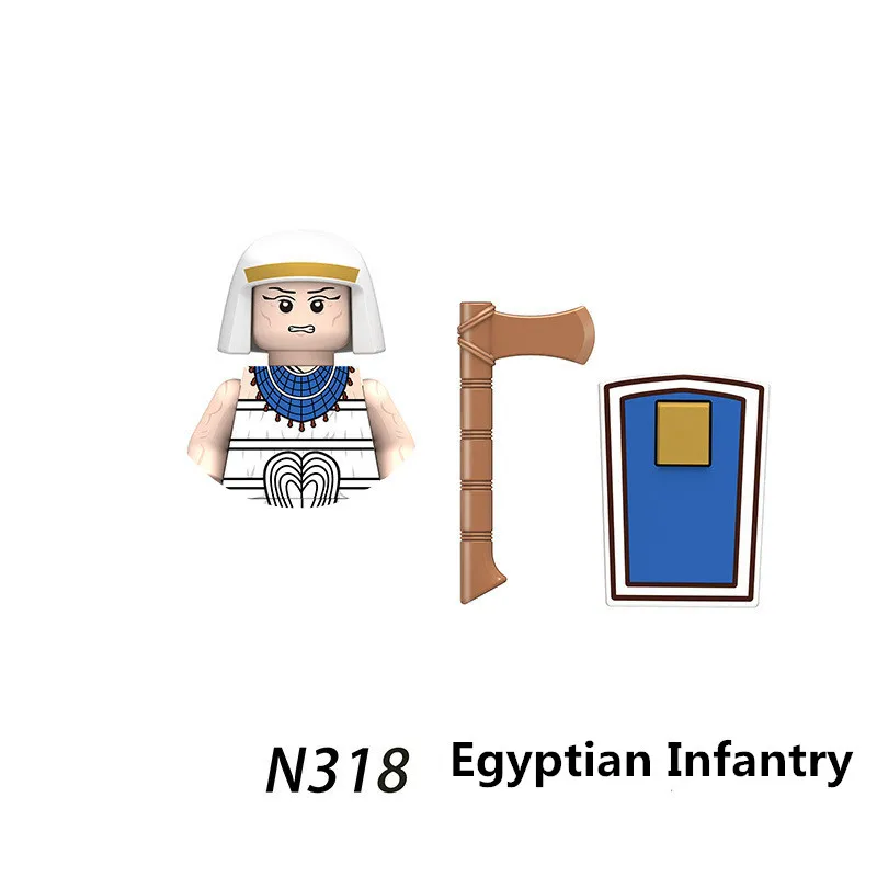 Military Building Block Ancient Egyptian Pharaoh Guard Roman Soldier Warrior Weapon Mini Action Doll Model Brick Kid\'s Toy Gifts