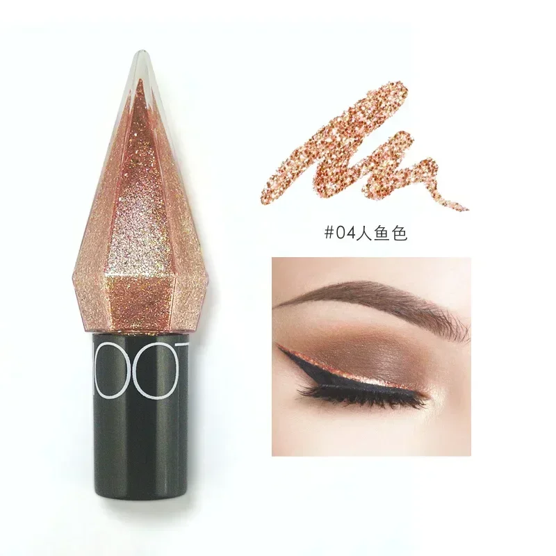 Waterproof Diamond Shining Liquid Eyeliner Eyeshadow 5 Color Glitter Sequins Smooth Mini Fine Brush Shine Eyeliner Eyes Makeup