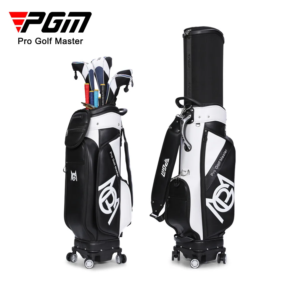 PGM Men Golf Bag Hard-shell Telescopic Microfiber Skin Universal Four-wheel Flat Push Air Consignment Golf Air Bag QB157