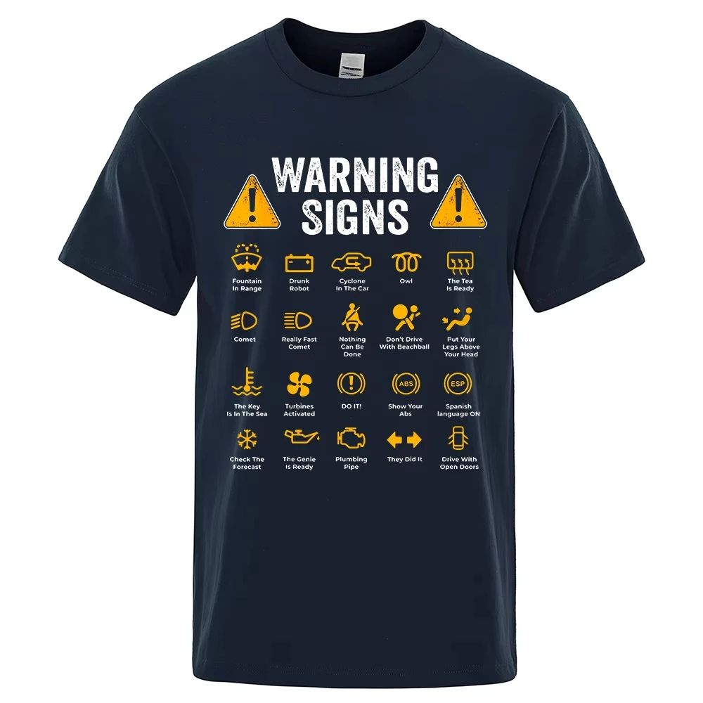 Driving Warning Signs 101 Auto Mechanic Gift Driver Funny Print T-Shirt Fashion Casual Big size T Shirt Cotton Mens Tops Tees
