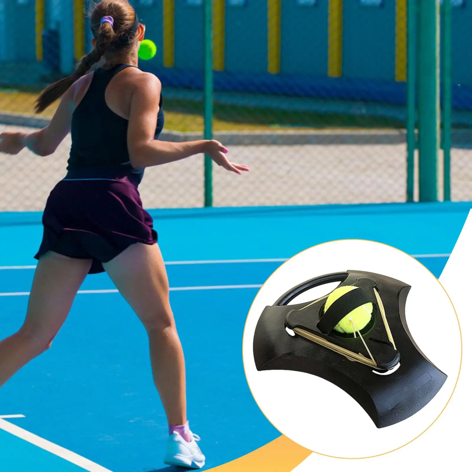 

Solo Tennis Trainer Ball with Rebound Elastic Cord Versatile Practice Tool for Adults Women Men Outdoor Indoor