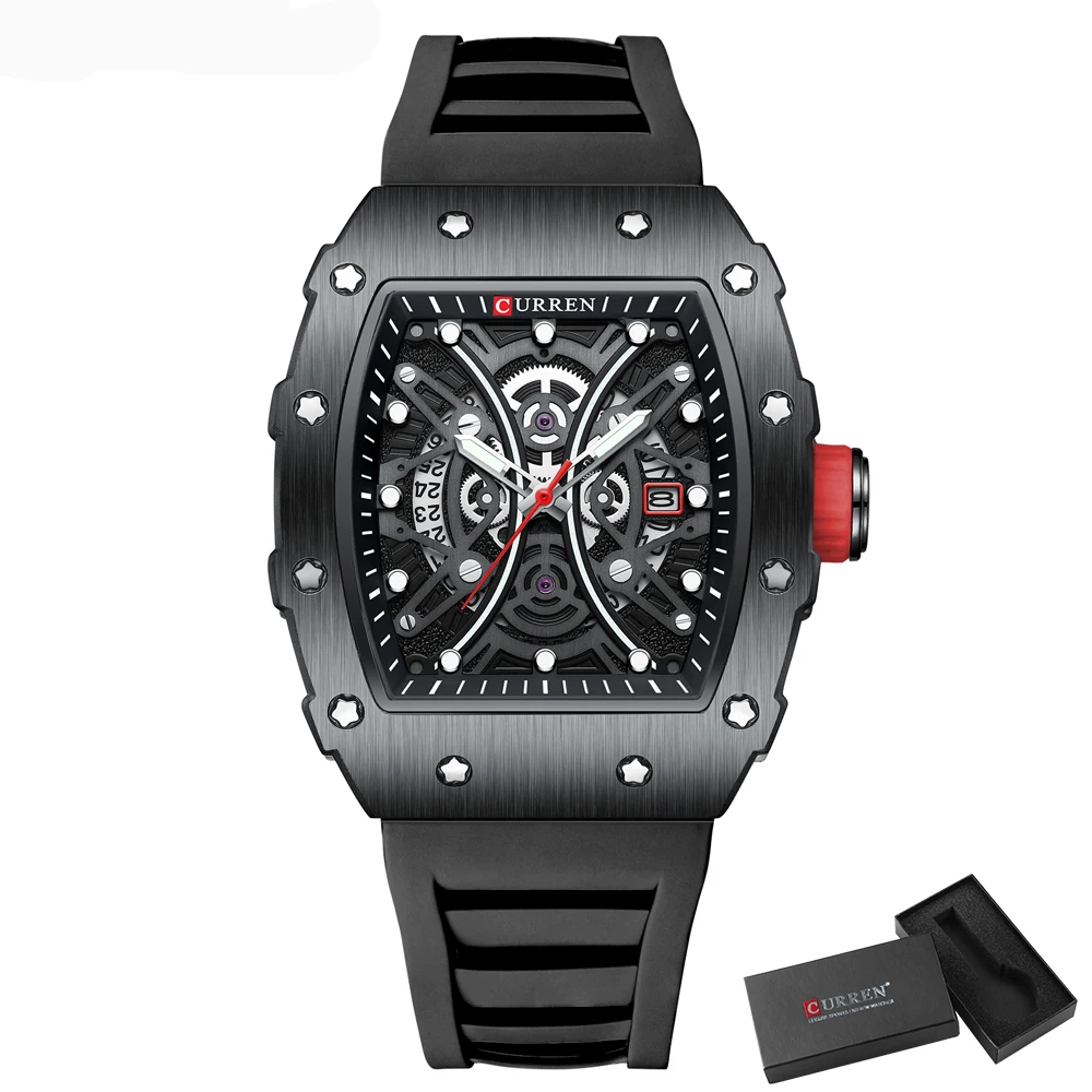 CURREN Herrenuhr, luxuriöse Quarz-Armbanduhr, Edelstahl, wasserdicht, Chronograph, modische Uhr für Herren 10