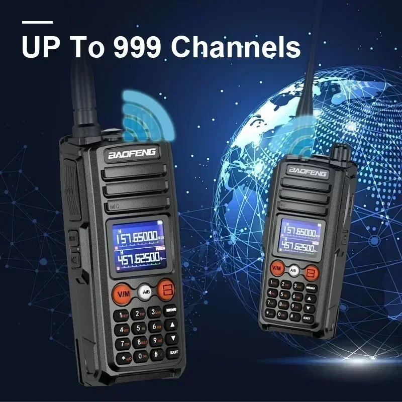 Baofeng Official Store 2024 New UV 27 Ham 999CH Walkie Talkies 5-10km 10watt Tri Band Two Way Radio