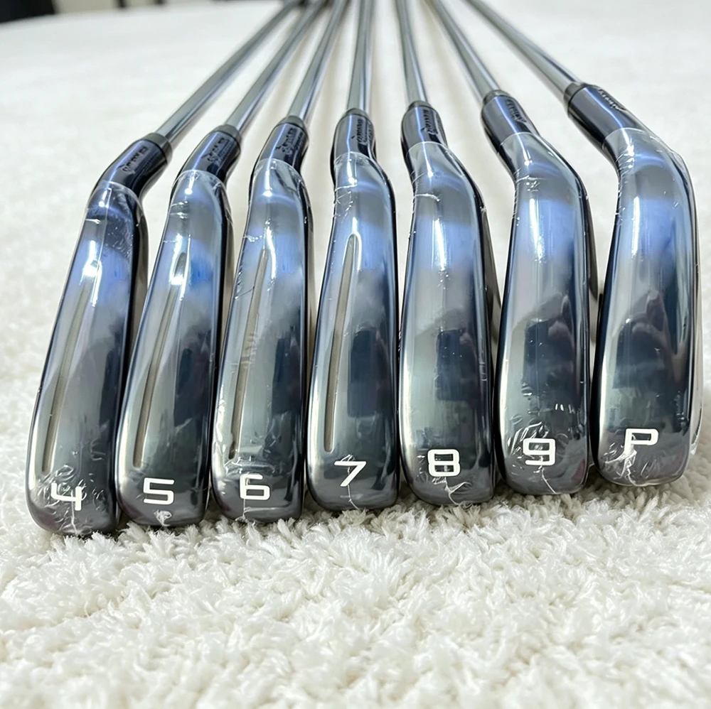 P90 Right Handed Blue Color Stainless Steel Golf Iron Set with Rubber Grip Steel Shaft for 4/5/6/7/8/9/PW Clubs