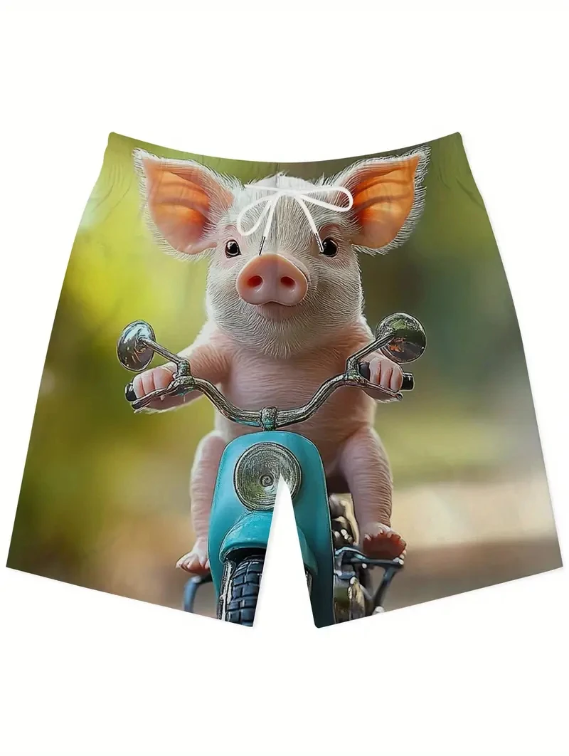 

Funny Pig Graphic Beach Shorts For Men Kids 3d Print Novelty Animal Swimming Trunks Cool Summer Hawaiian Quick Dry Board Shorts