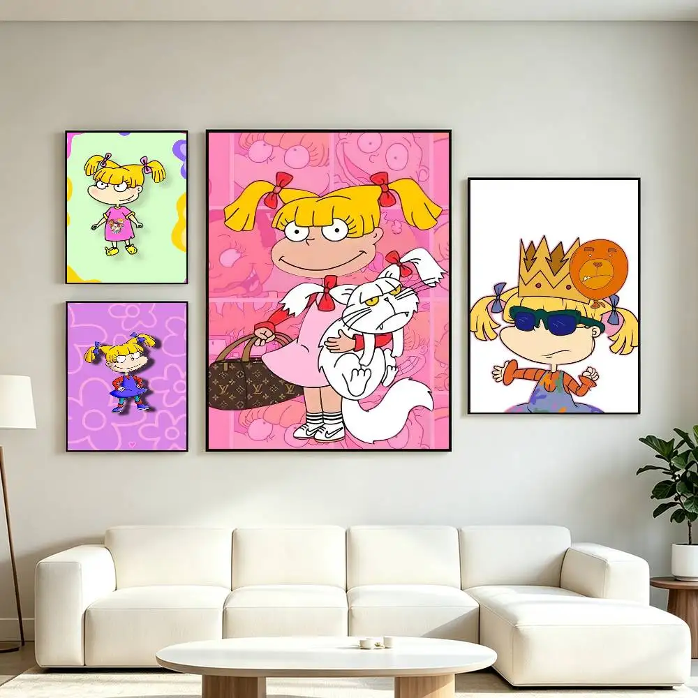 A-Angelica Pickles Rugrats Poster High Quality Dorm Living Room Aesthetic Wall Decoration Painting Stickers Gift