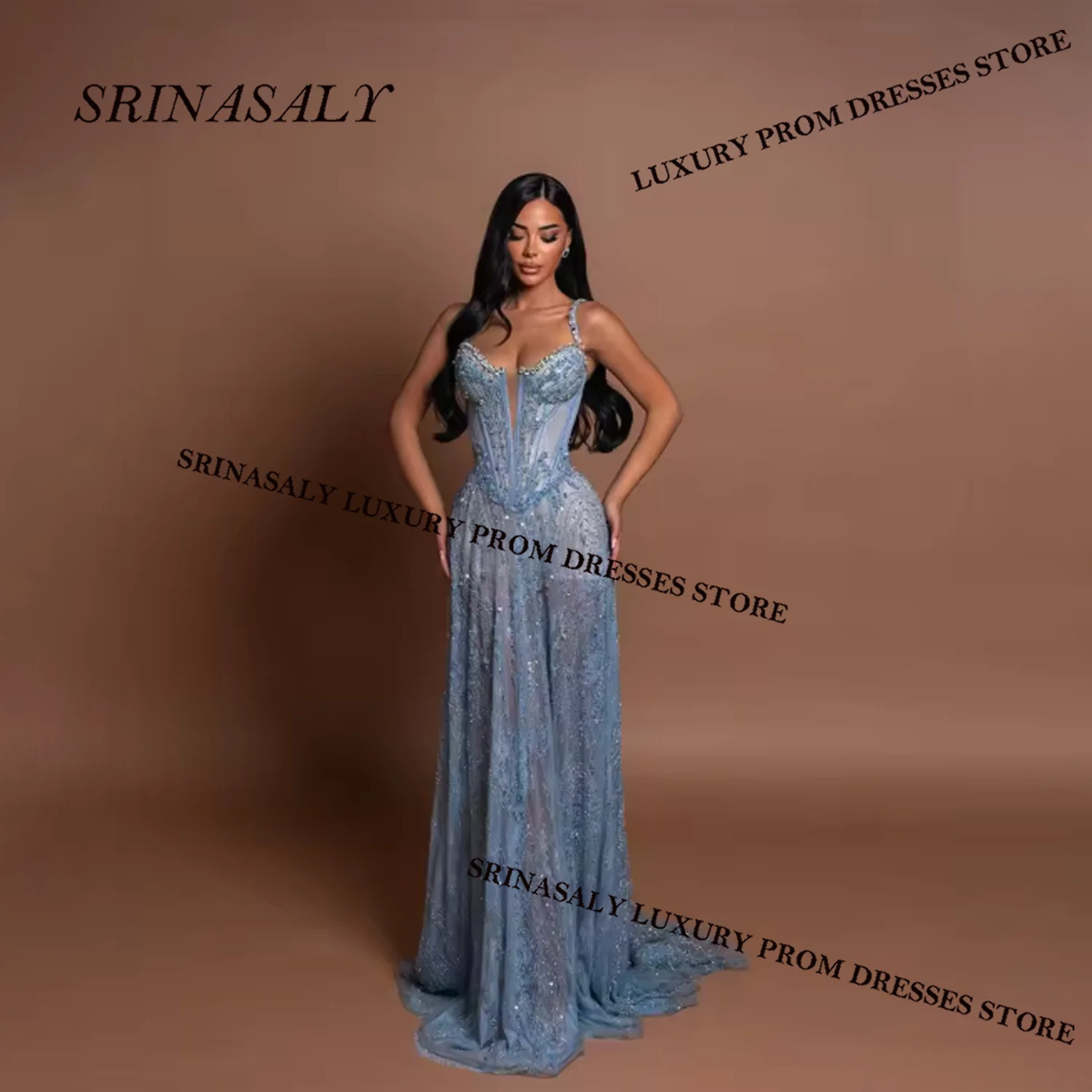 فستان حورية البحر مخصص بحورية البحر مرصع بحجر الراين المتلألئ Aso Ebi فستان رسمي بشراشيب رداء De Soiree مثير لحفلات الزفاف المسائية #1