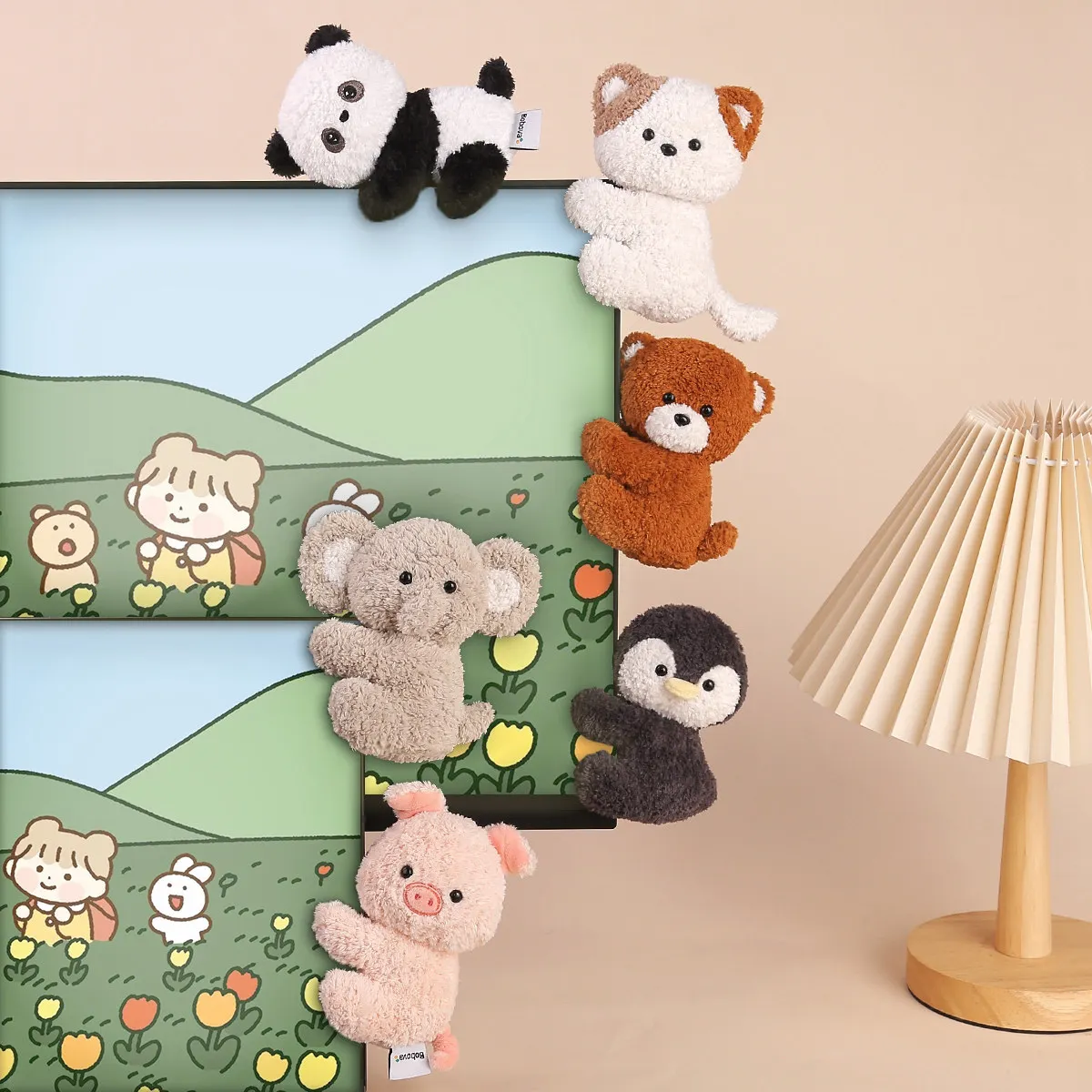 11 سنتيمتر Kawaii دمية كليب الكلب القرد القط الباندا الفيل أفخم البطريق الدب لعبة خنزير الأغنام لينة قرصة الشعر هدية #1