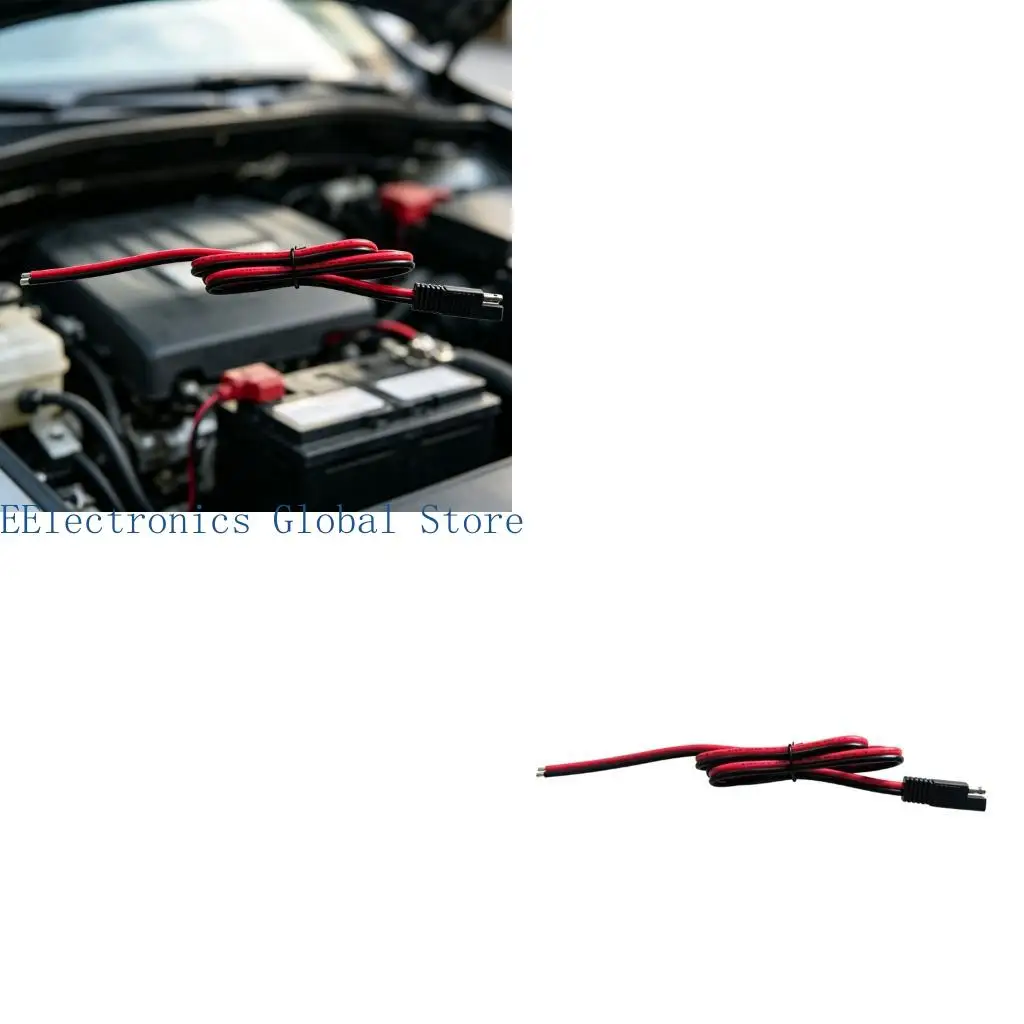462B Positive Negative Battery Wire 12AWG 2 Pin Cable with Bare-Wire End for Vehicle and Panel Wiring Daily Use Work