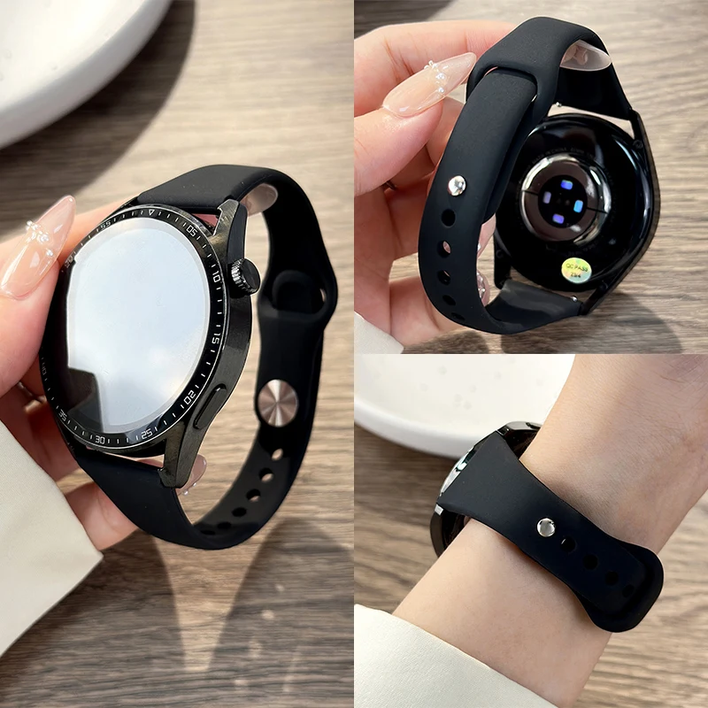 18mm 20mm 22mm Silicone Strap for Samsung Galaxy 7 FE 6 5 4 40/44mm Classic 5Pro Bracelet for Huawei Watch GT5 Pro 46mm GT4 Band image 5