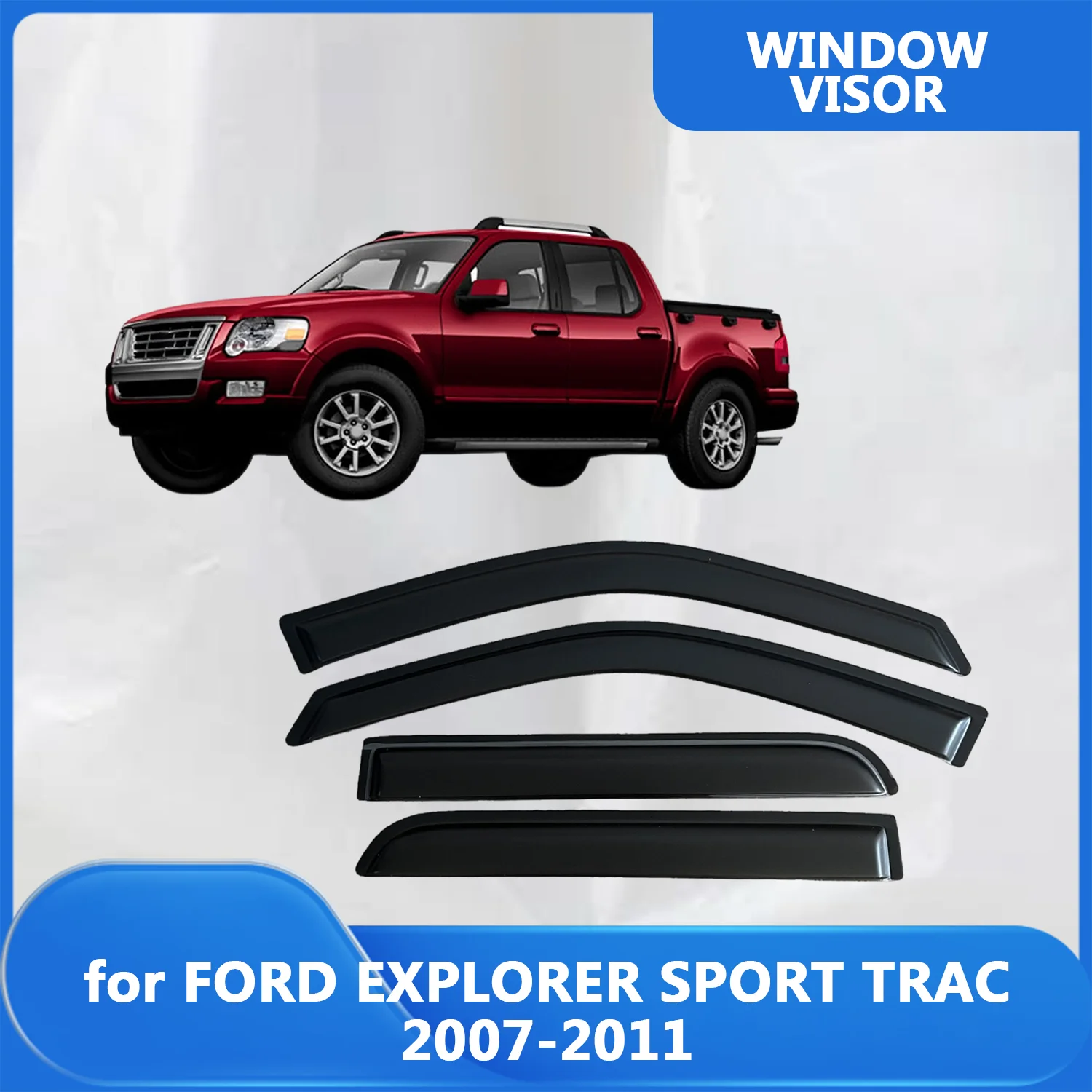 

Window Visor for FORD EXPLORER SPORT TRAC 2007 2008 2009 2010 2011 Wind Deflectors Rain Guards Door Visor Vent Shades Rain