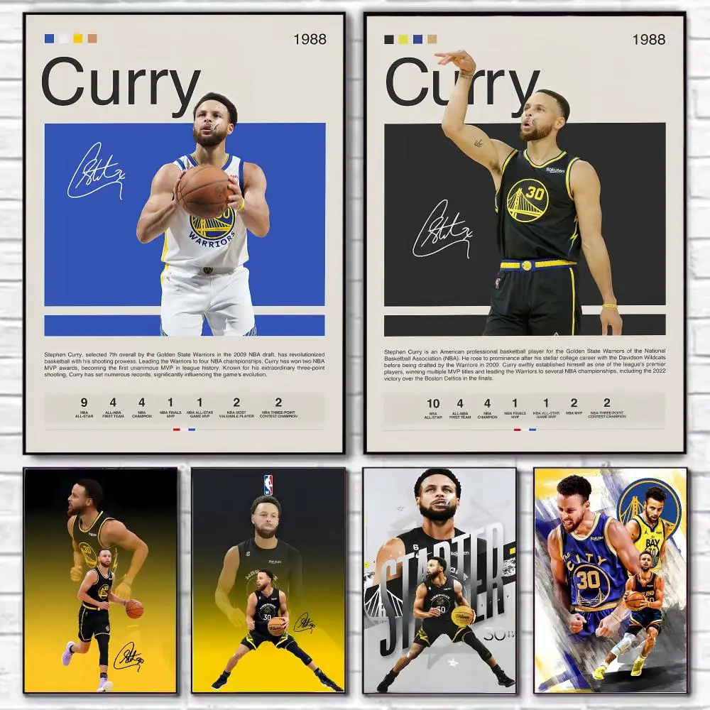 S-Stephen C-Curry Basketball Player Poster HD Decorative Wall Art for Living Room Bedroom Café Stylish Home Décor Gift