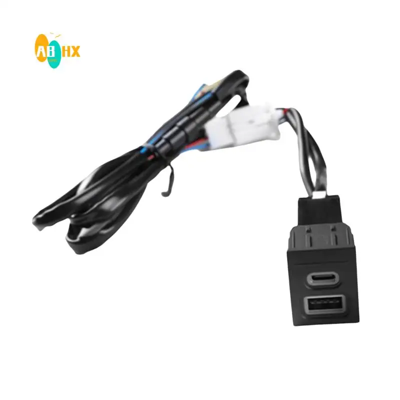 

ABHX-автомобильное зарядное устройство PD QC3.0, адаптер для быстрой зарядки телефона, кнопка розетки для VW POLO 2004-2011