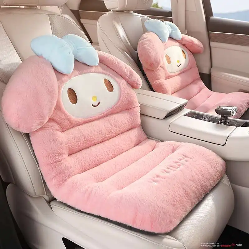 

Kawaii Kulomi My Melody Cinnamoroll Sanrio Children Cute Cartoon Comfortable Warm Car Seat Cushion Backrest Car Decor for Kids
