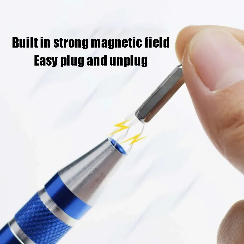 Multifunction 8 in 1 Pocket Precision Mini Screwdriver Pen Mobile Phone Repair Hand Tools Kit Portable Screwdriver Set Bits