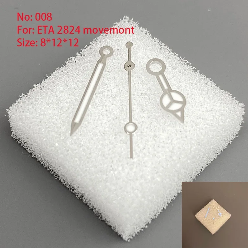 Аксессуары для часов подходят для 2824 часовых стрелок, Размер 8 мм x 12 мм x 12 мм, аксессуары для часовых стрелок