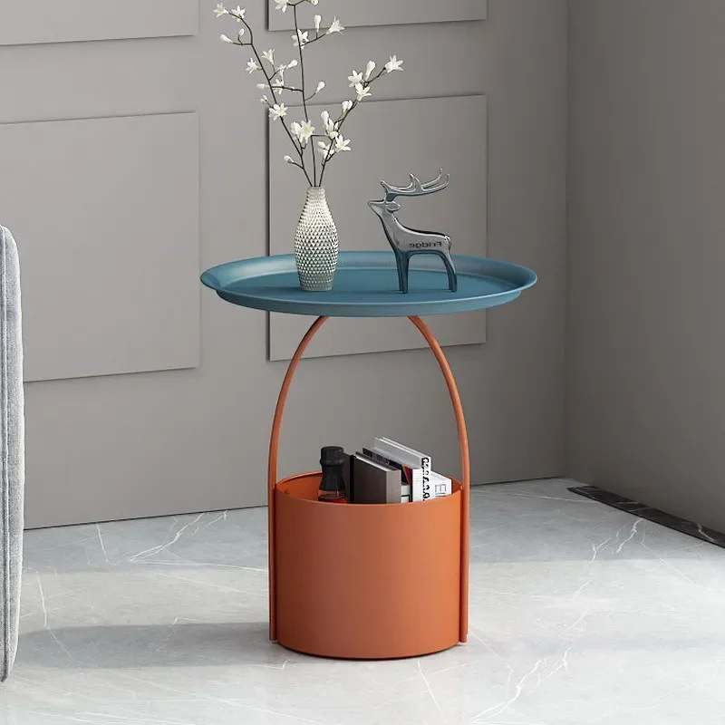 Nordic Round Ins Corner Table Simple Storage Small Coffee Table Modern Luxury Sofa Side Table Creative Magazine Storage Rack