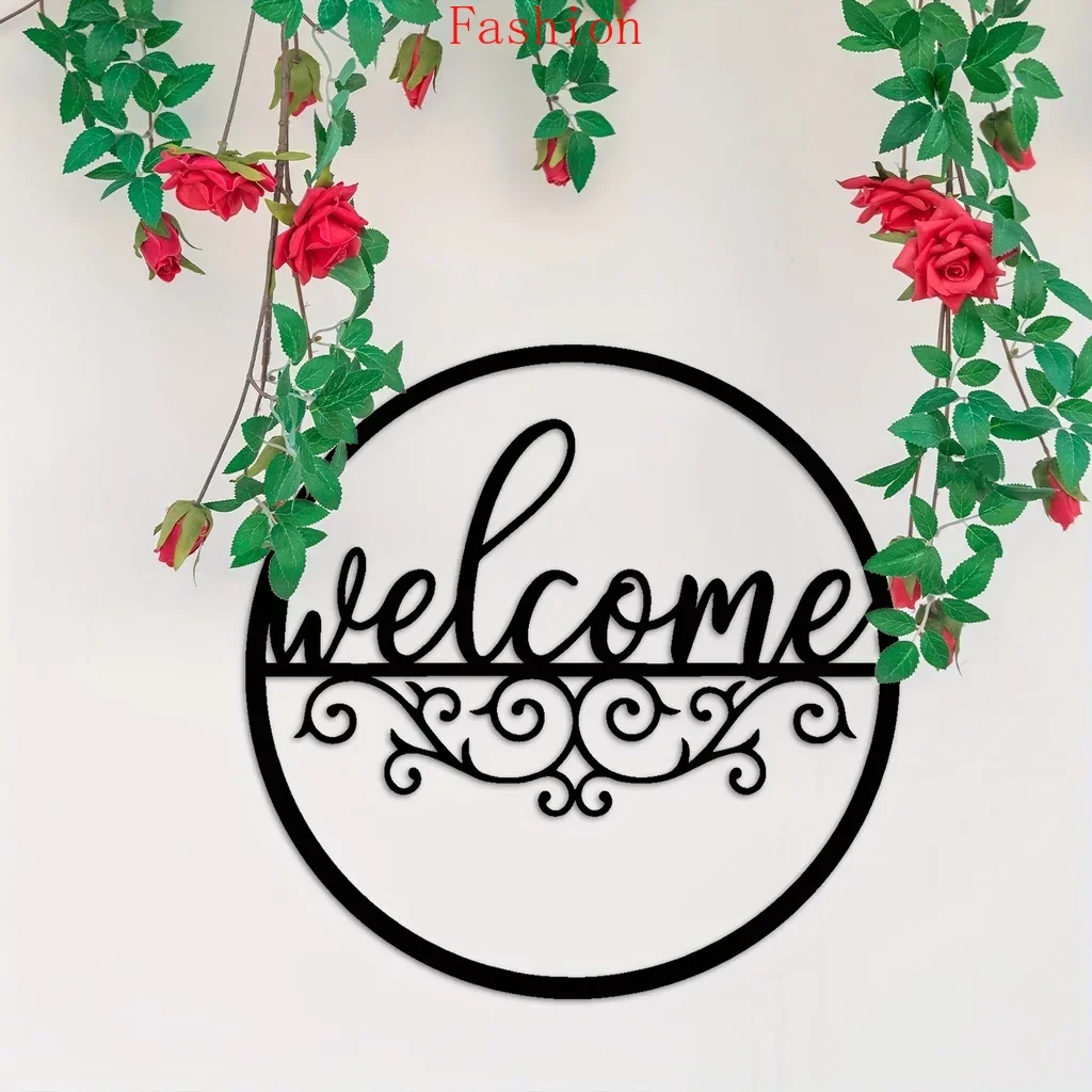 

Metal Welcome Sign Front Door Decor Black Home Decor Indoor Outdoor Wall Decor Perfect for Front Porch Livingroom Background wal