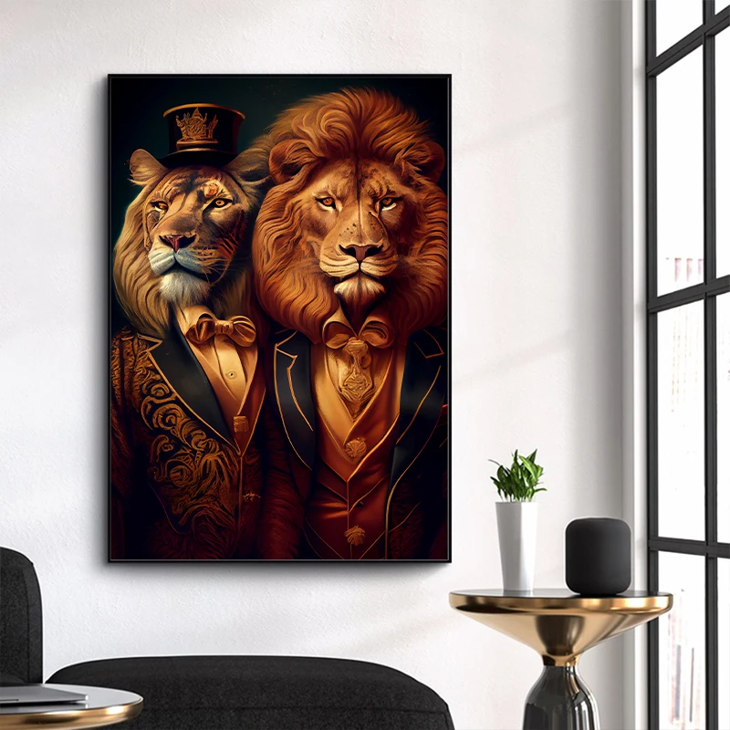 Giraffe Lion Leopard Koala Kangaroo Hedgehog Vintage Animals Poster Print Canvas Painting Wall Art  Picture for Room Home Decor