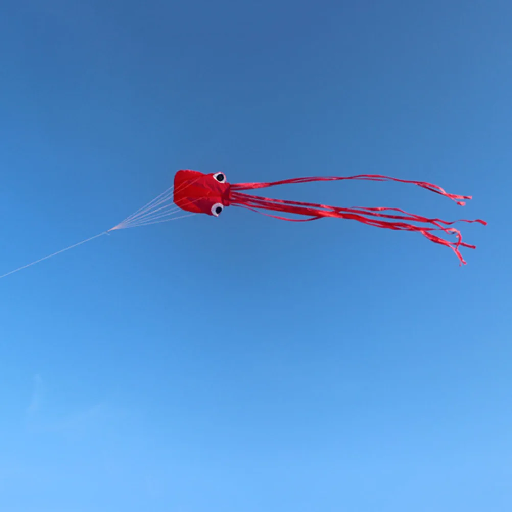 Lindo pipa grande e fácil para crianças, software de pipo, cauda longa com linha voadora de 30 m para praia ou parque (vermelho)