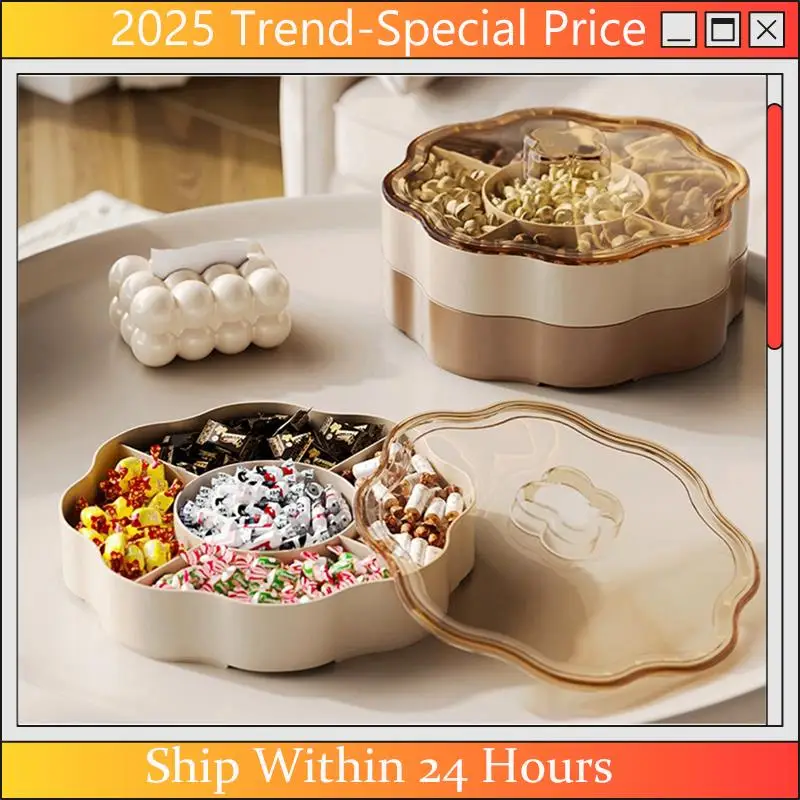AA64 Double-Layer Multi-Purpose Luxury Box Snacks Put Chinese Dried Fruit Storage Room Coffee Table High-Grade Candy Box