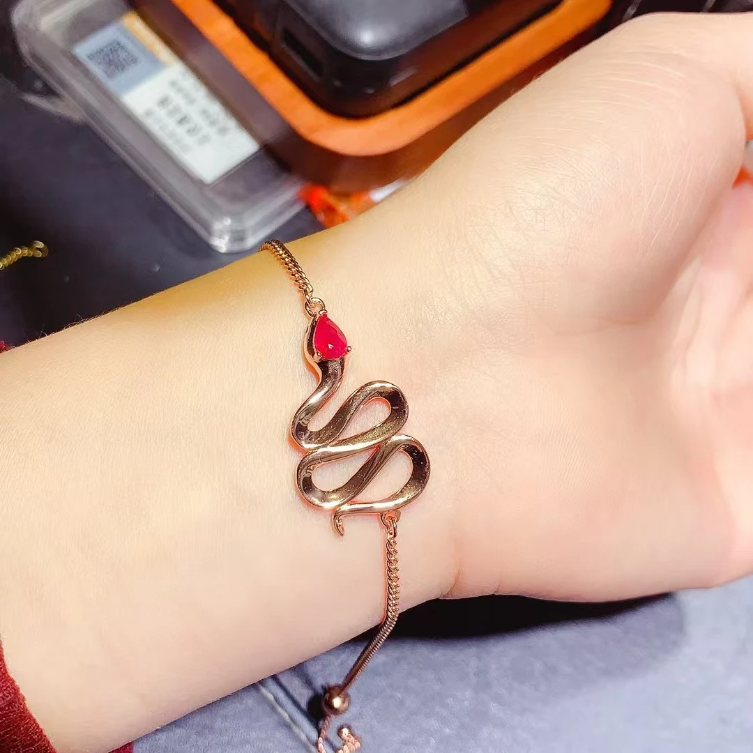 

KJJEAXCMY Fine Jewelry Natural Ruby Women's Bracelet S925 Silver Electroplating Process Inlaid High Clarity Support Testing